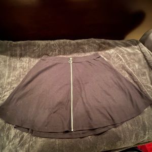 SO juniors black zip front skirt size M